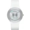 Ar7427 emporio armani watch women mother of pearl white dial rubber strap quartz battery analog catwalk
