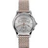 Ars6008 emporio armani swiss made watch unisex silver dial stainless steel metal rose gold mesh strap quartz battery analog chronograph classic