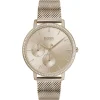 1502519 hugo boss watch women crystals rose gold dial metal stainless mesh strap quartz battery analog three hand infinity