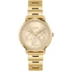 1502572 hugo boss watch women crystals gold dial metal stainless golden strap quartz battery analog three hand prima