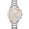 1502615 hugo boss watch women pink dial metal stainless silver strap quartz battery analog chronograph novia