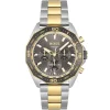 1513974 hugo boss watch chronograph 5bar 165ft men gray dial metal stainless silver gold strap quartz battery analog energy
