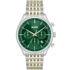 1514081 hugo boss watch men green dial metal stainless silver gold strap quartz battery analog chronograph gregor