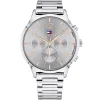 1781871 tommy hilfiger watch women gray dial metal stainless steel silver strap quartz battery analog emmy