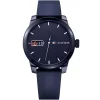 1791381 tommy hilfiger watch men blue dial rubber strap quartz battery analog denim