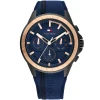 1791860 tommy hilfiger watch men blue dial rubber strap quartz battery analog aiden