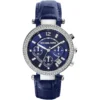 Mk2384 michael kors watch women crystals blue dial leather strap quartz battery analog chronograph parker