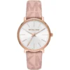 Mk2859 michael kors watch women mk logo white dial leather pink strap quartz battery analog three hand pyper