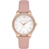 Mk2909 michael kors watch women mother of pearl crystals white dial leather pink strap quartz battery analog three hand layton