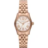 Mk3230 michael kors watch women white dial metal stainless steel rose gold strap quartz battery analog three hand lexington