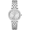 Mk3364 michael kors watch women silver dial metal stainless steel strap quartz battery analog three hand darci mini