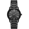 Mk3618 michael kors watch women black dial metal stainless steel strap quartz battery analog three hand hartman