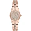 Mk3776 michael kors watch women crystals rose gold dial metal stainless steel strap quartz battery analog three hand petite norie