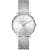 Mk4338 michael kors watch women silver dial metal stainless steel mesh strap quartz battery analog three hand pyper
