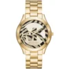 Mk4561 michael kors watch women mk logo crystals tortoise gold brown dial multi strap quartz battery analog three hand runway slim