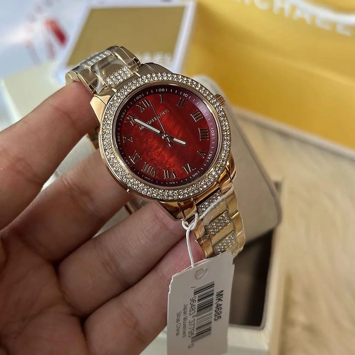 High quality Michael Kors Burgundy and Gold Wrist Watch