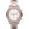 Mk5323 michael kors watch women crystals white dial multi clear rose gold strap quartz battery analog chronograph madison