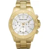 Mk5437 michael kors watch women white dial metal stainless steel gold strap quartz battery analog chronograph