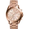 Mk5503 michael kors watch women rose gold dial metal stainless steel strap quartz battery analog chronograph bradshaw