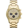 Mk5830 michael kors watch est1981 women crystals gold dial metal stainless steel golden strap quartz battery analog chronograph layton