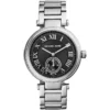 Mk6053 michael kors watch women black dial metal stainless steel silver strap quartz battery analog three hand skylar