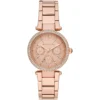 Mk6352 michael kors watch women rose gold dial metal stainless steel strap quartz battery analog three hand parker
