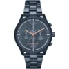 Mk6522 michael kors watch women crystals blue dial metal stainless steel strap quartz battery analog chronograph slater