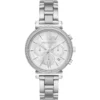 Mk6575 michael kors watch women crystals silver dial metal stainless steel strap quartz battery analog chronograph sofie