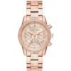 Mk6598 michael kors watch women rose gold dial metal stainless steel strap quartz battery analog chronograph ritz