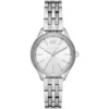 Mk6738 michael kors watch women crystals white dial metal stainless steel silver strap quartz battery analog three hand lexington