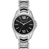 Mk6742 michael kors watch women crystals black dial metal stainless steel silver strap quartz battery analog three hand whitney