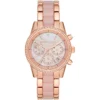 Mk6769 michael kors watch women mother of pearl rose gold dial multi pink strap quartz battery analog chronograph ritz