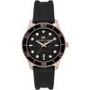 Mk6852 michael kors watch women black dial rubber strap quartz battery analog three hand runway