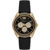 Mk6944 michael kors watch women crystals black dial rubber strap quartz battery analog three hand jessa