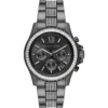Mk6974 michael kors watch women crystals black dial multi gray gunmetal strap quartz battery analog chronograph everest