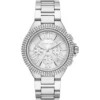 Mk6993 michael kors watch women crystals silver dial metal stainless steel strap quartz battery analog chronograph camille