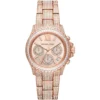 Mk7235 michael kors watch women crystals rose gold dial metal stainless steel strap quartz battery analog chronograph everest