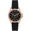 Mk7373 michael kors watch women mk logo black dial rubber strap quartz battery analog mini pilot