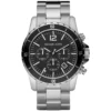 Mk8140 michael kors watch men black dial metal stainless steel silver strap quartz battery analog chronograph everest