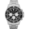 Mk8256 michael kors watch men black dial metal stainless steel silver strap quartz battery analog chronograph everest
