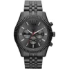 Mk8320 michael kors watch men black dial metal stainless steel strap quartz battery analog chronograph lexington
