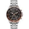Mk8725 michael kors watch men black dial metal stainless steel silver strap quartz battery analog chronograph bayville