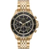 Mk8726 michael kors watch men black dial metal stainless steel gold strap quartz battery analog chronograph bayville