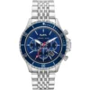 Mk8896 michael kors watch men blue dial metal stainless steel silver strap quartz battery analog chronograph bayville