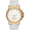 Mk8937 michael kors watch men mk logo white dial rubber strap quartz battery analog chronograph dylan