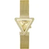 Gw0508l2 guess watch women triangle crystals gold dial metal stainless steel golden strap quartz battery analog three hand fame