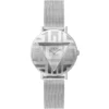 Gw0527l1 guess watch women silver dial metal stainless steel mesh strap quartz battery analog three hand iconic