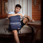 Lacoste Backpack Navy Blue Fiber Laptop Bag | Watches Prime