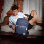 Lacoste Backpack Navy Blue Fiber Laptop Bag | Watches Prime