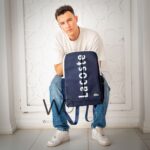 Lacoste Backpack Navy Blue Fiber Laptop Bag | Watches Prime